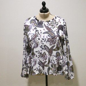 NWOT Chiffon Paisley Blouse